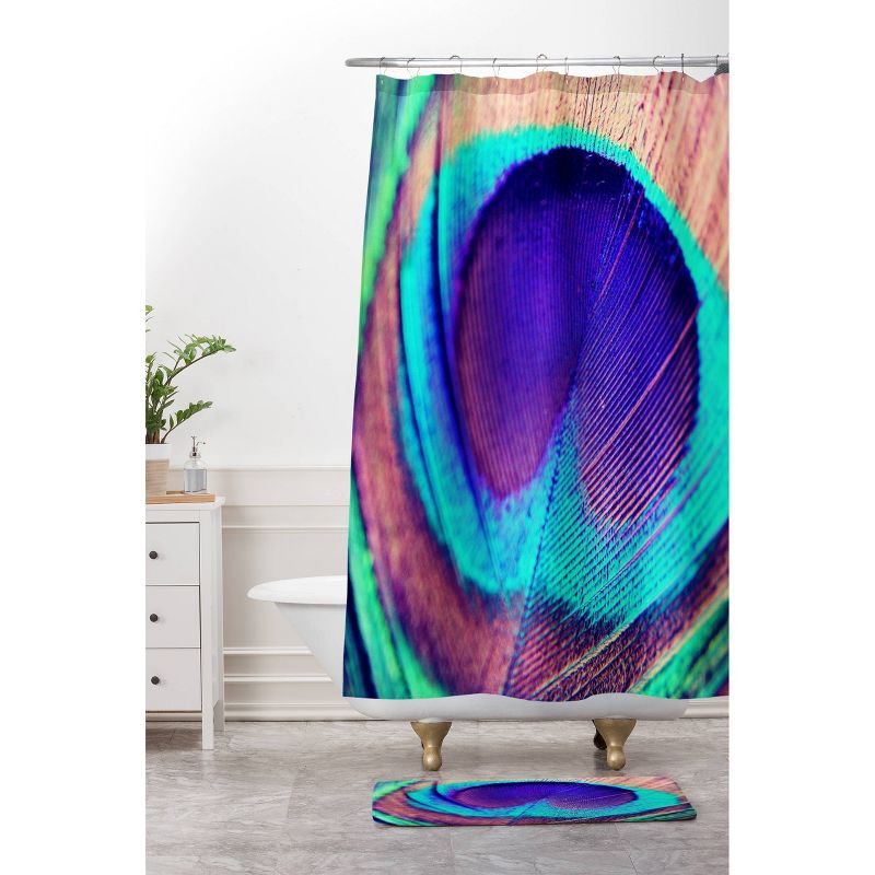 Pretty Peacock Shower Curtain Rich Plum - Deny Designs, 3 of 6