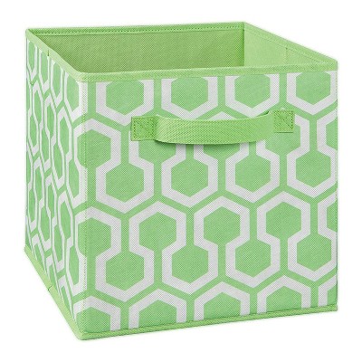 ClosetMaid 184300 Nonwoven Polypropylene Fabric Multiple Item Spacious Storage Organizer Cube with Two Handle Design, Green Hexagon