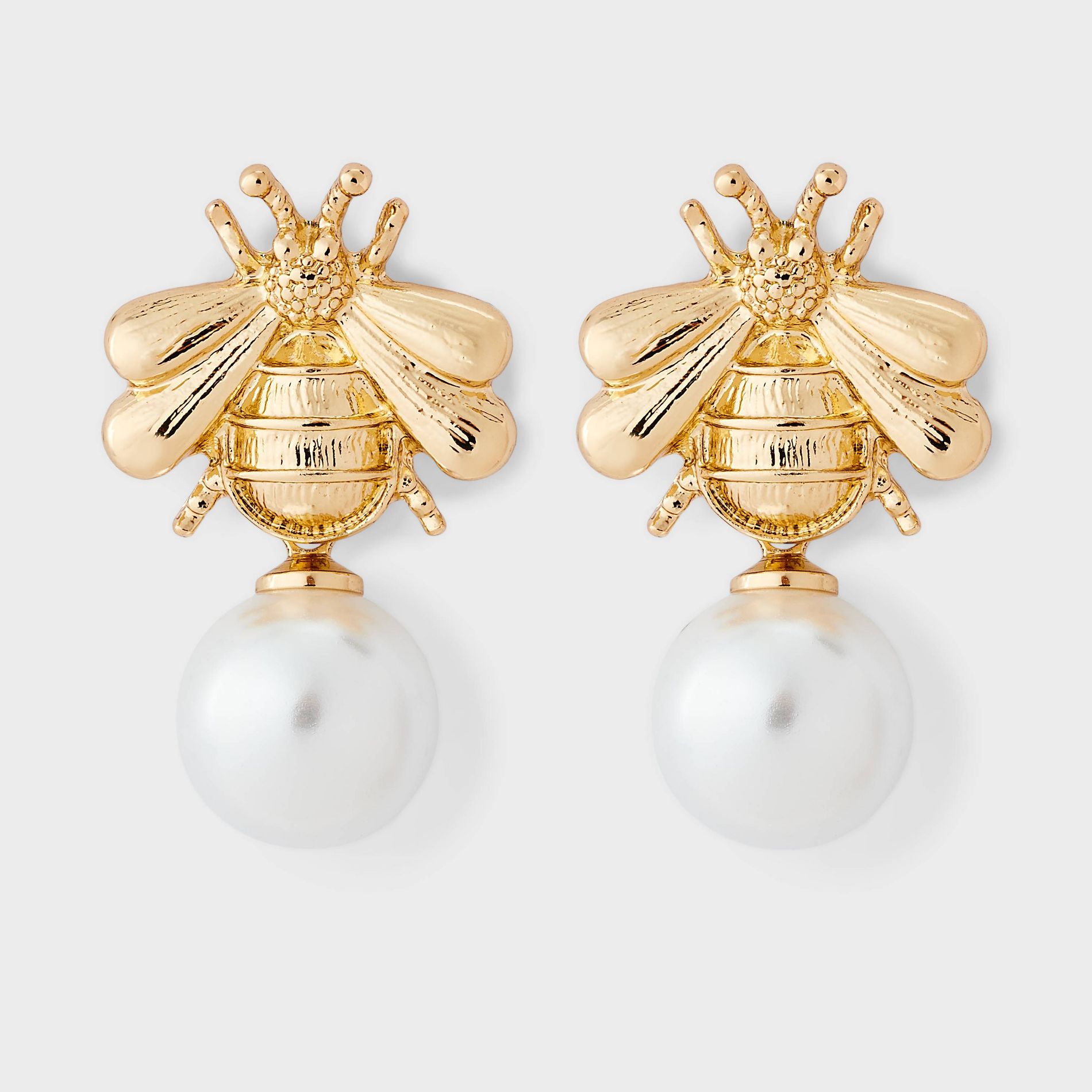Bee Pearl Drop Earring - A New Day™ Gold/Pearl