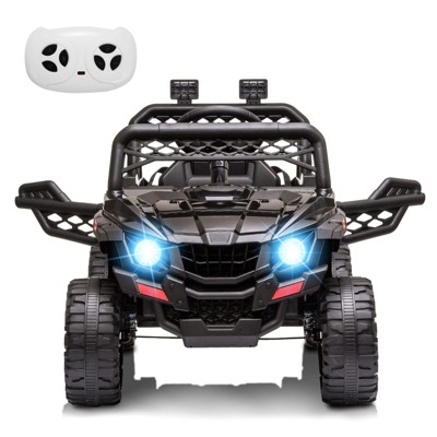 12V Ride On UTV, Kid Electric Powered Wheel Vehicle for Toddlers with Parental Remote Control, 4 Wheels Spring Suspension