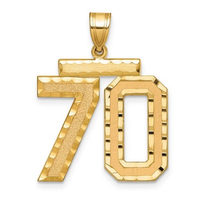 Black Bow Jewelry 14k Yellow Gold, Varsity Collection, Large D/C Pendant Number 70