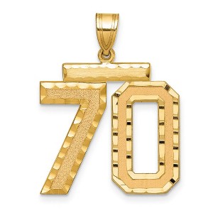 Black Bow Jewelry 14k Yellow Gold, Varsity Collection, Large D/C Pendant Number 70 - 1 of 3