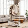 Metal Clothes Rack with Wheels,Rolling Clothing Racks for Hanging Clothes,Standing Garment Rack with Storage and Hooks,for Bedroom Closet Living-Room - 2 of 4