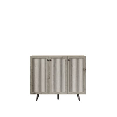 TIRAMISUBEST 3-Door Wood Sideboard - Adjustable Shelf Coffee Bar Cabinet