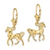 Black Bow Jewelry Polished 3D Horse Lever Back Earrings in 14k Yellow Gold - 2 of 4