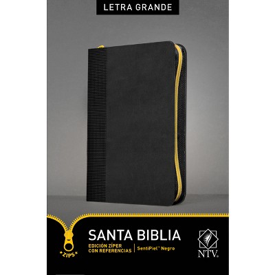 Santa Biblia Ntv, Edición Zíper Letra Grande Con Referencias - Large Print (Leather Bound)