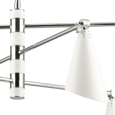Polished Chrome 6-Light Adjustable Metal Chandelier