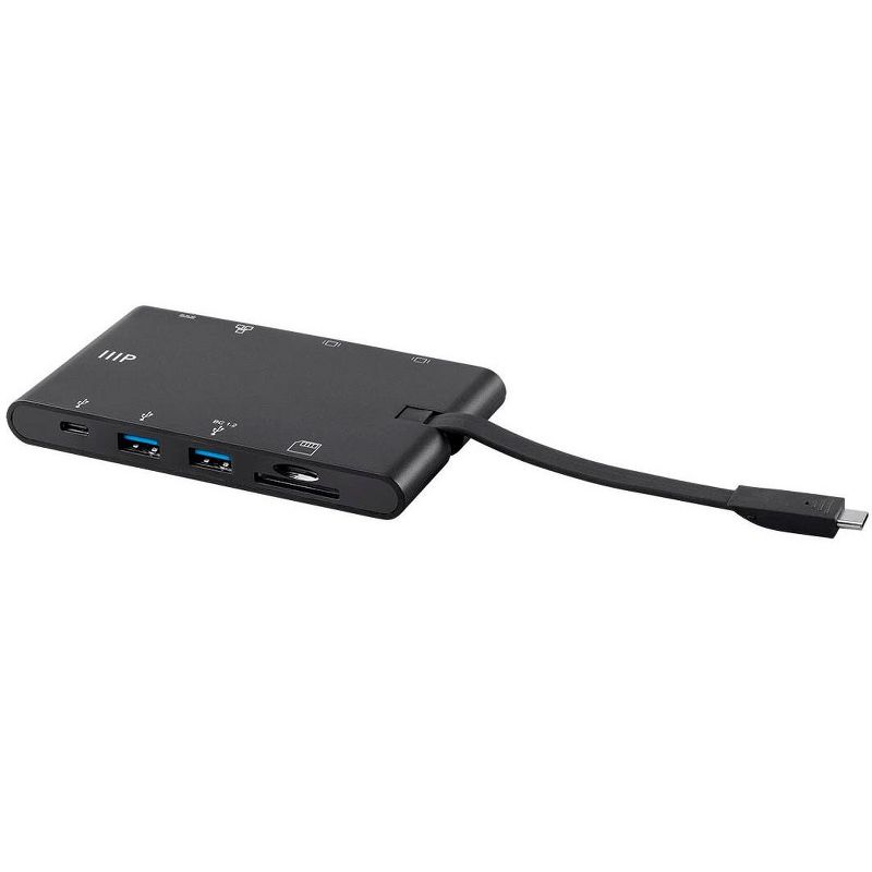 Monoprice USB-C to HDMI 4K@30Hz / VGA / 2-Port USB 3.0 / Gigabit RJ45 / SD Card/USB-C Data Dock Adapter with Folding Type-C Connector - Mobile Series, 5 of 7