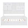 Full Size Wooden Daybed with Twin Size Trundle, All-in-One Cabinet and Shelf - 4 of 4
