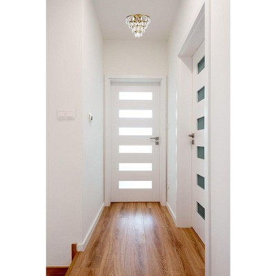 Ella 12-Inch Brass Flush Mount with Clear Crystal