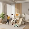 Infurnic Baby Activity Gyms, Toddler Slide Playset with Basketball Hoop and Telescope, Indoor Playground for Kids, Beige, 60.2"*73.2"*43.7" - 2 of 4