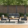 LayinSun 4 Pieces Aluminum Outdoor Patio Furniture Set with Coffee Table, Outside Metal Patio Conversation Sets with Deep Seating and Thick Cushions - 2 of 4
