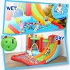 HOMDOX 145" × 102" × 72" Inflatable Bounce House for Kids Fun Jumping Area w/Basketball Hoop Large Pool Long Slide Climbing Wall Air Blower Outdoor - 2 of 4