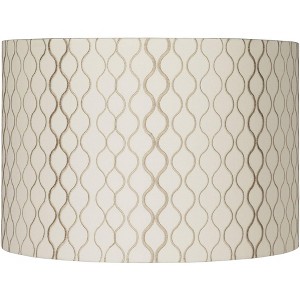 Springcrest Embroidered Hourglass Medium Lamp Shade 16" Top x 16" Bottom x 11" High (Spider) Replacement with Harp and Finial - 1 of 4