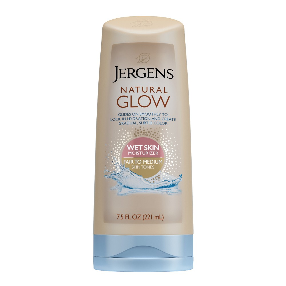 Photos - Cream / Lotion Jergens Natural Glow Wet Skin Moisturizer, In-Shower Self Tanner Body Loti