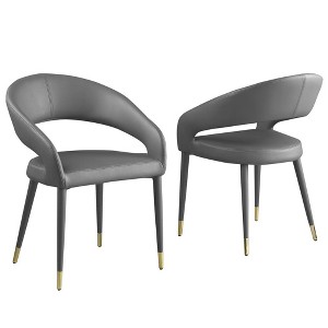 Best Master Furniture,Jacques Faux Leather Dining Chairs (Set of 2) - 1 of 3
