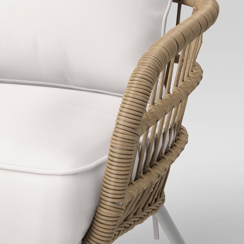 Southport Outdoor Patio Chair with Metal Legs, Club Chair, Accent Chair Natural/White - Threshold&#8482;, 6 of 10