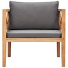 vidaXL Outdoor Patio Chair with Comfy Gray Cushions, Solid Teak Wood, Easy Maintenance - 2 of 4