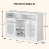 Modern Coffee Cabinet with Led Lights, Coffee Bar Table with 2 Glass Doors - 2 of 4