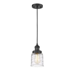 Bell - 1 Light Cord Hung Mini Pendant In Industrial Style-10 Inches Tall and 5 Inches Wide - 1 of 1