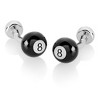West Coast Jewelry  Men's Polished 8 Ball Curved Cufflinks - 2 of 2