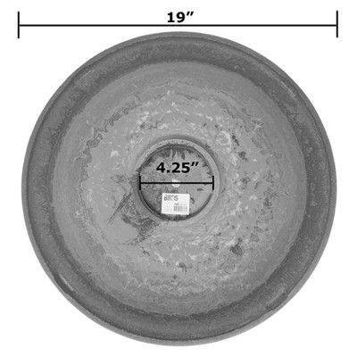 Terra Cotta Fiber Clay Birdbath Bowl with Etched Rim