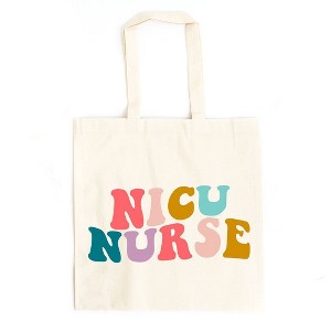 City Creek Prints NICU Nurse Wavy Bright Colorful Canvas Tote Bag - 1 of 2