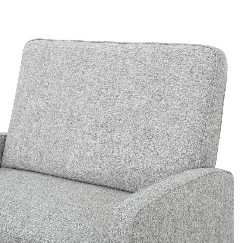 Calliope Buttoned Fabric Reclining Loveseat Light Gray Tweed - Christopher Knight Home, 5 of 7