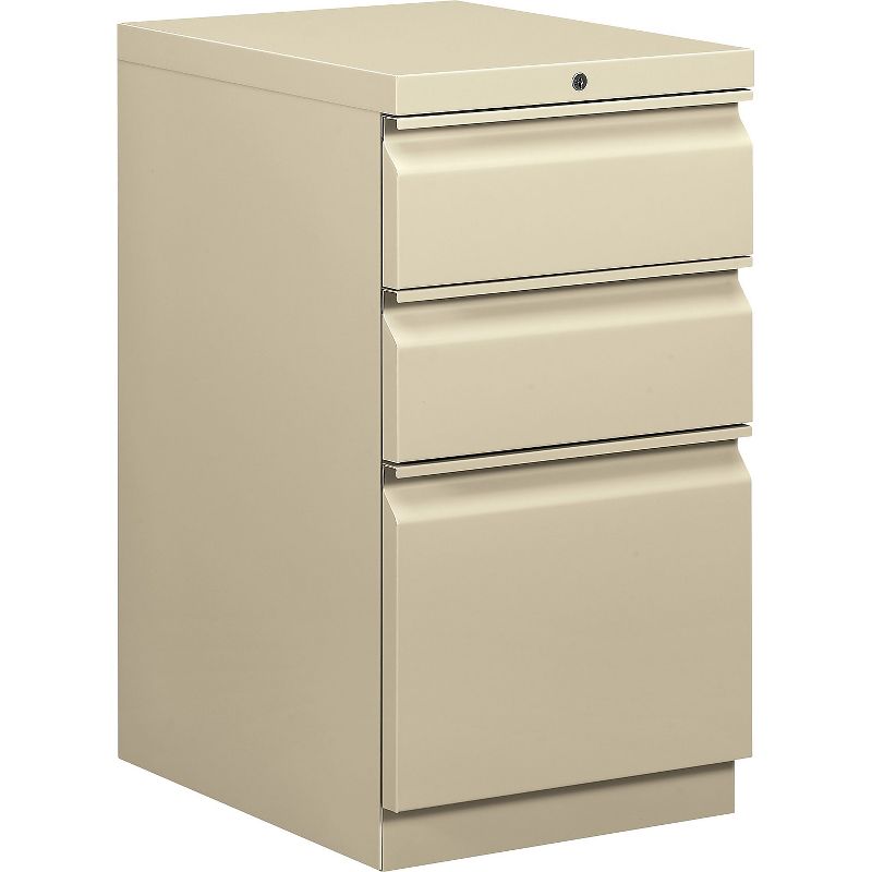 HON Brigade 3-Drawer Mobile Vertical File Cabinet Letter Size Lockable 28"H x 15"W x 20"D Putty, 1 of 5