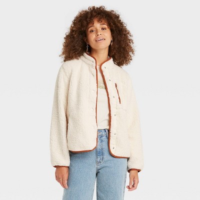 Women's Faux Fur Sherpa Jacket - Universal Thread™ Cream XL