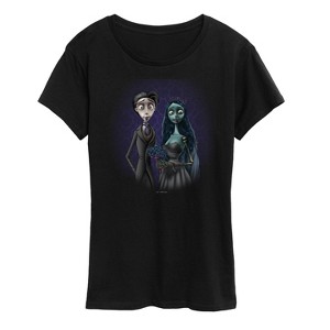 Women's - Corpse Bride - Emily and Victor Groom and Bride Short Sleeve Graphic T-Shirt - 1 of 4