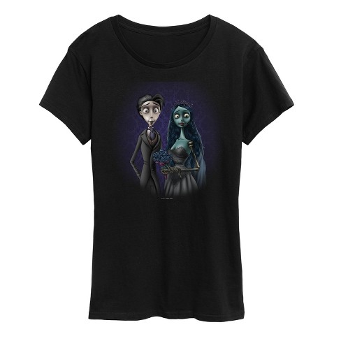 Women's - Corpse Bride - Emily and Victor Groom and Bride Short Sleeve Graphic T-Shirt - image 1 of 4