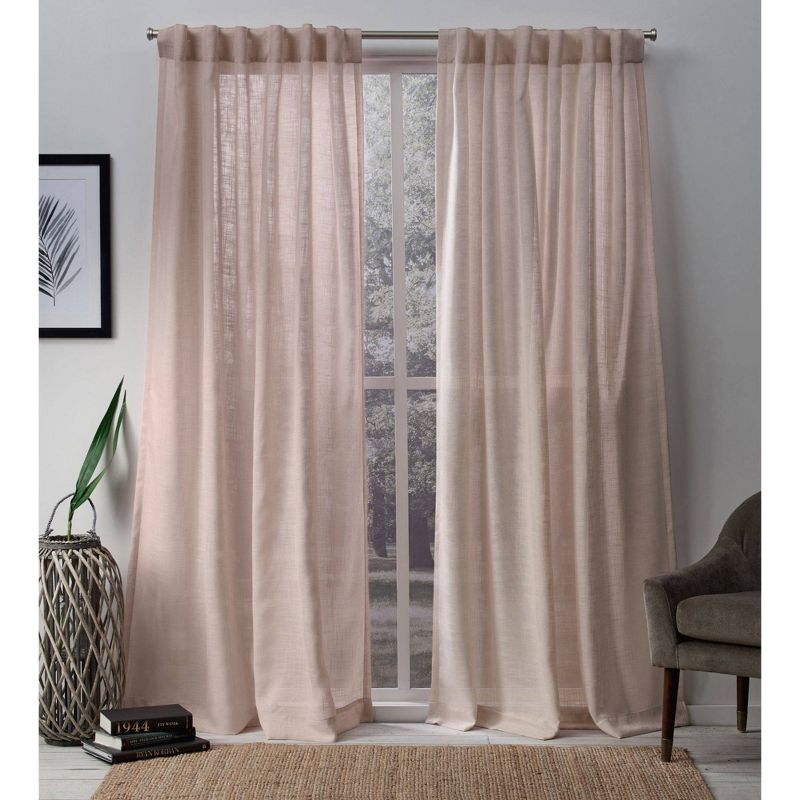  Set Of 2 Bella Sheer Hidden Tab Top Curtain Panels - Exclusive Home, 3 of 9