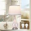 ROTTOGOON 22.5" Glass Table Lamp Set of 2 LED Touch Control 3 Way Dimmable Modern Bedside Lamp White Fabric Shade Blue - 4 of 4