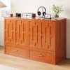 Murphy Bed Cabinet with Foldable Mattress, Queen Murphy Bed with Charging Station, Drawers - 3 of 4