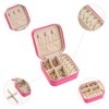 Unique Bargains Mini Portable PU Leather Travel Storage Display Holder Jewelry Box for Women and Girls Gifts - 3 of 4