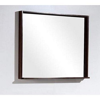 Kube Bath Bliss 34Inch Framed Mirror With Shelve - Walnut Finish