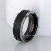 Jewelry Avalanche Black Brushed Finish Polished Beveled Edge Tungsten Carbide Wedding Band, Comfort-fit, 8mm - 2 of 4