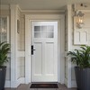 SpassWay 36"W*80"H 6-Lite 2-Panel Exterior Frosted Glass Prehung Front Entry Door Primed Interior Fiberglass Entrance Door - 2 of 4