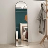 SEVOBAL Full Length Mirror with Aluminum Alloy Metal Frame Arched Wall Mirror for Bedroom Living Room Clothing Store, Black, 59.8"*16.5"*1.79" - 3 of 4