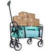 CAVINAS Folding Shopping Cart with Strap Design,Folding Wagon with All-Terrain Wheels,Utility Cart for Camping,Shopping,Sports,Gardening,Green - 4 of 4