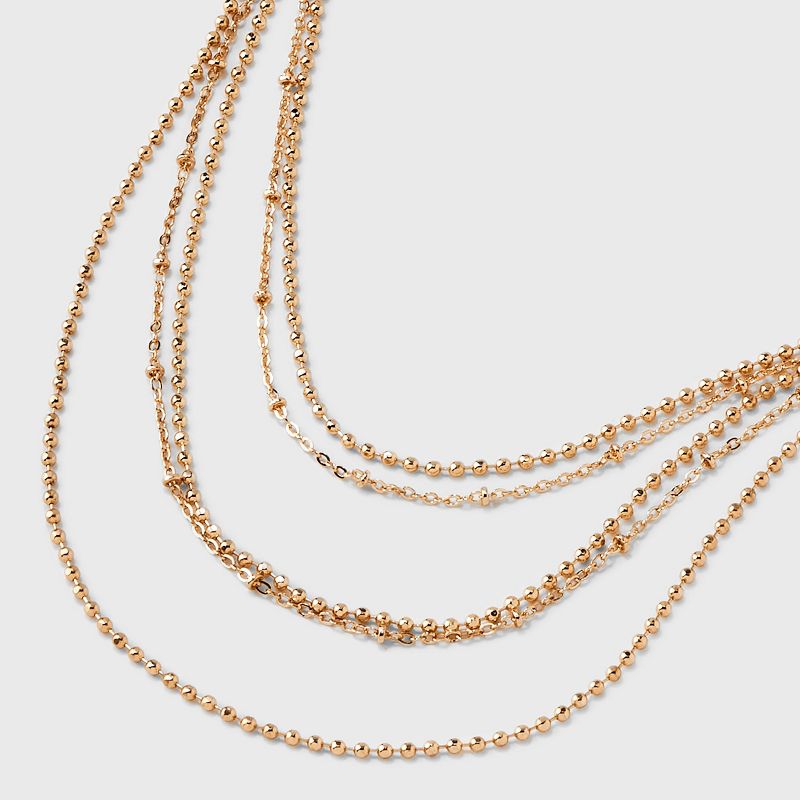 Ball Chain Multi-Strand Necklace - A New Day&#8482; Gold, 5 of 9