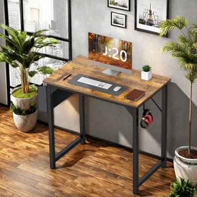 Sevobal Desks Game Computer Desk, Home Office Modern Simple Style Writing Desk Work Desk, Brown, 55.1"*19.7"*29.8"