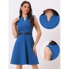 INSPIRE CHIC Women's V Neck Wear to Work Sleeveless Flare Knee Length Dresses - 2 of 4