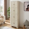 KWPZQEB Pantry Storage Cabinet, Farmhouse Corner Cabinet with 8 Doors & Metal Handles, Freestanding Cupboard for Bathroom, Kitchen - 2 of 4