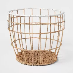 Medium Woven Basket Natural with White Rim - Pillowfort™