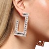 SOHI Women's Crystal Silver Casual Hoop Earrings - 4 of 4