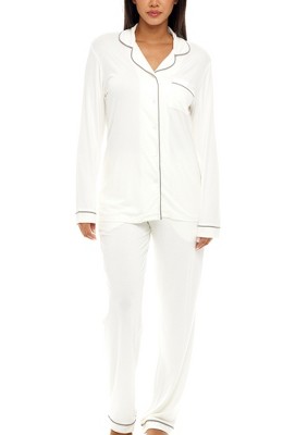 Adr Classic Knit Pajamas Set With Pockets, Lightweight Long Sleeve Pj Set  Coconut X Large : Target