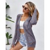 Women Crochet Lightweight Cardigan Cover Up Open Front Long Sleeve Summer Cardigans - 2 of 4