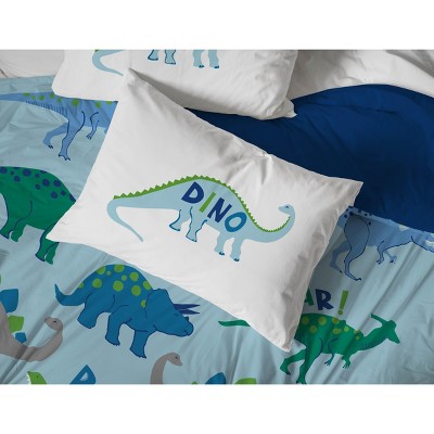 Full Blue Dinosaur Microfiber Kids Bedding Set